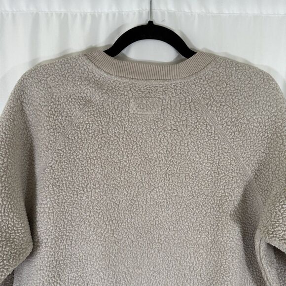 Everlane Sweater Women's Large Beige Fleece Long Sleeve Crew Neck Pullover - Picture 8 of 9